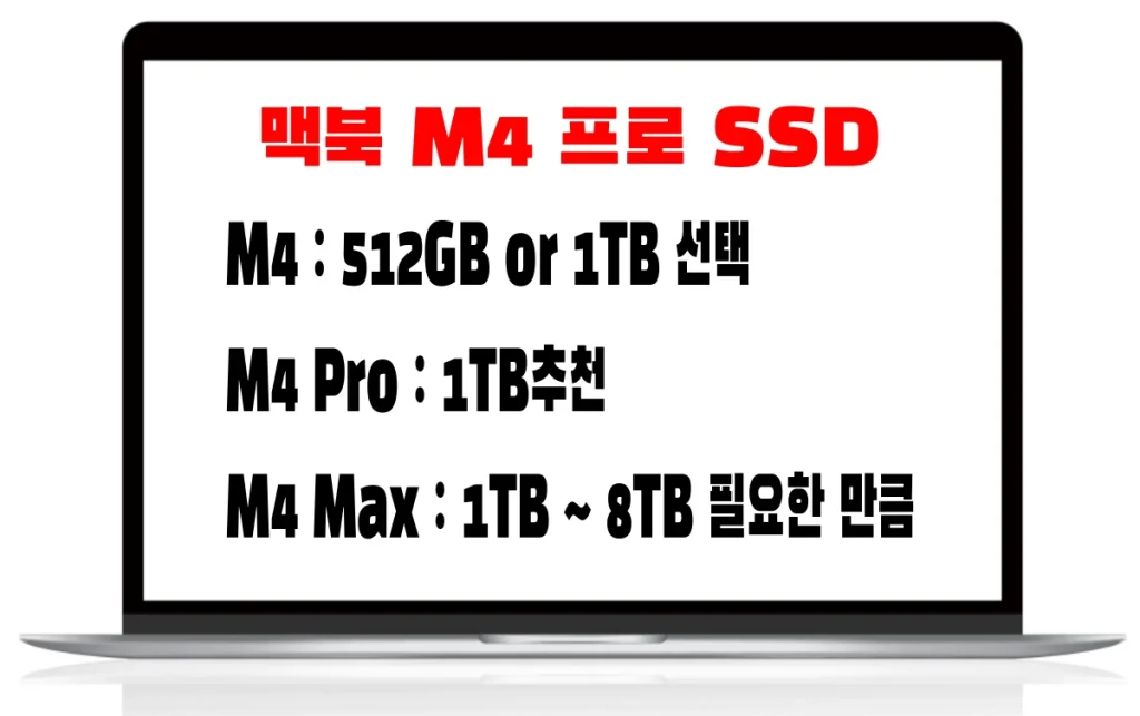 맥북 M4 프로 SSD 선택 기준